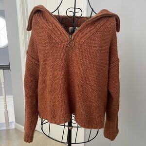 Orange Zip Sweater